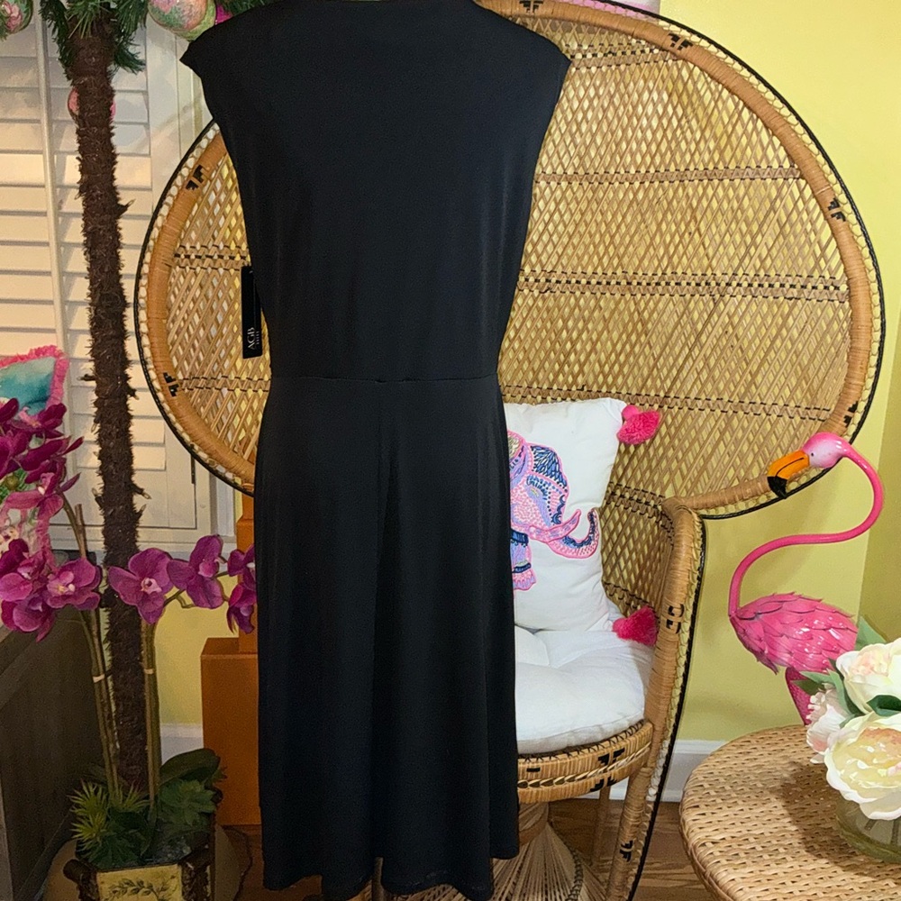 AGB NWT Dress Faux Wrap Black Size L - Picture 3 of 15